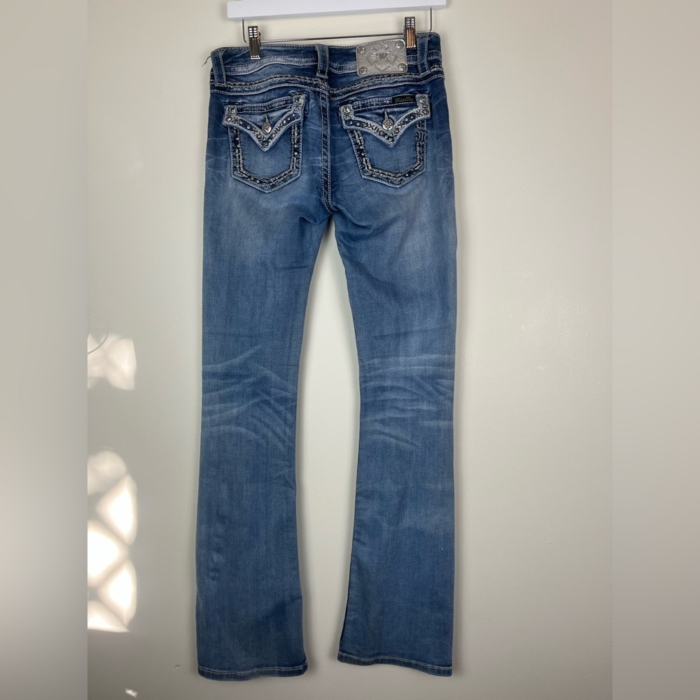 MISS ME Signature Boot Cut Jeans Bling Pockets size 27